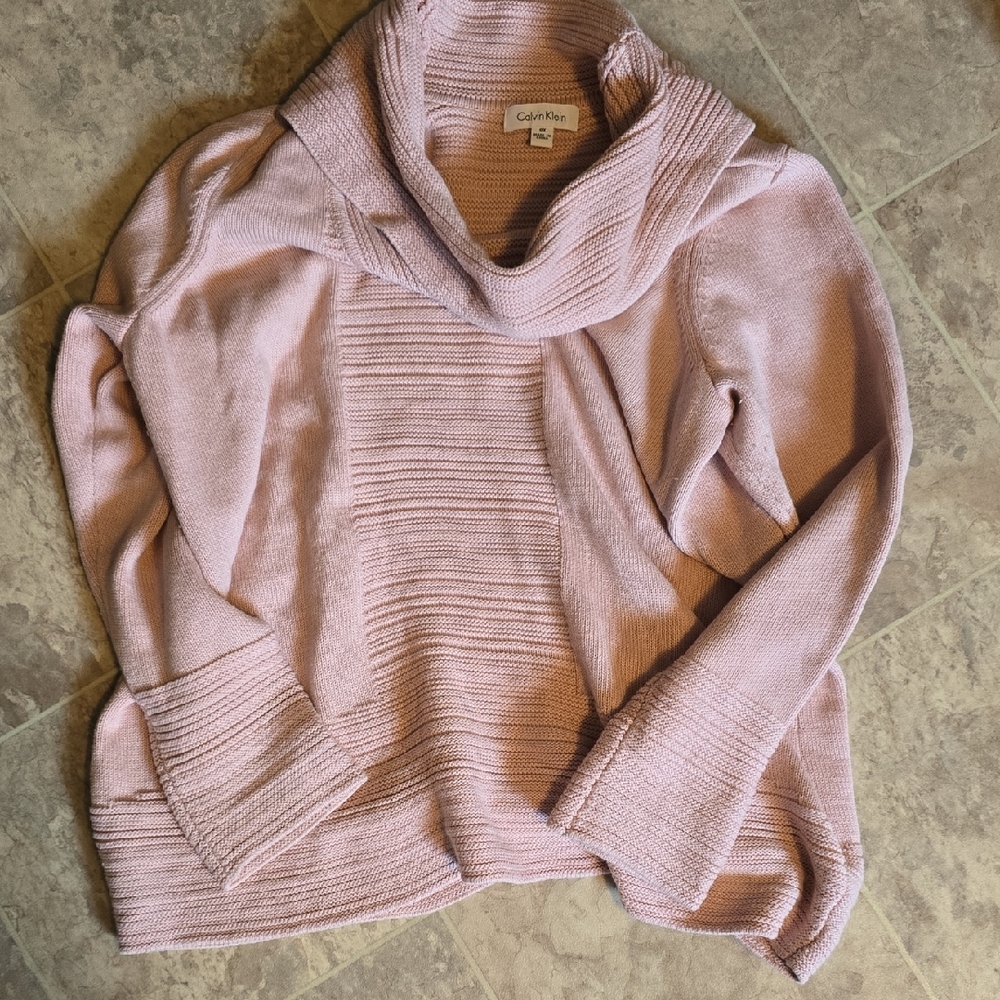 Calvin Klein Women's Light Pink Cowl Neck Sweater